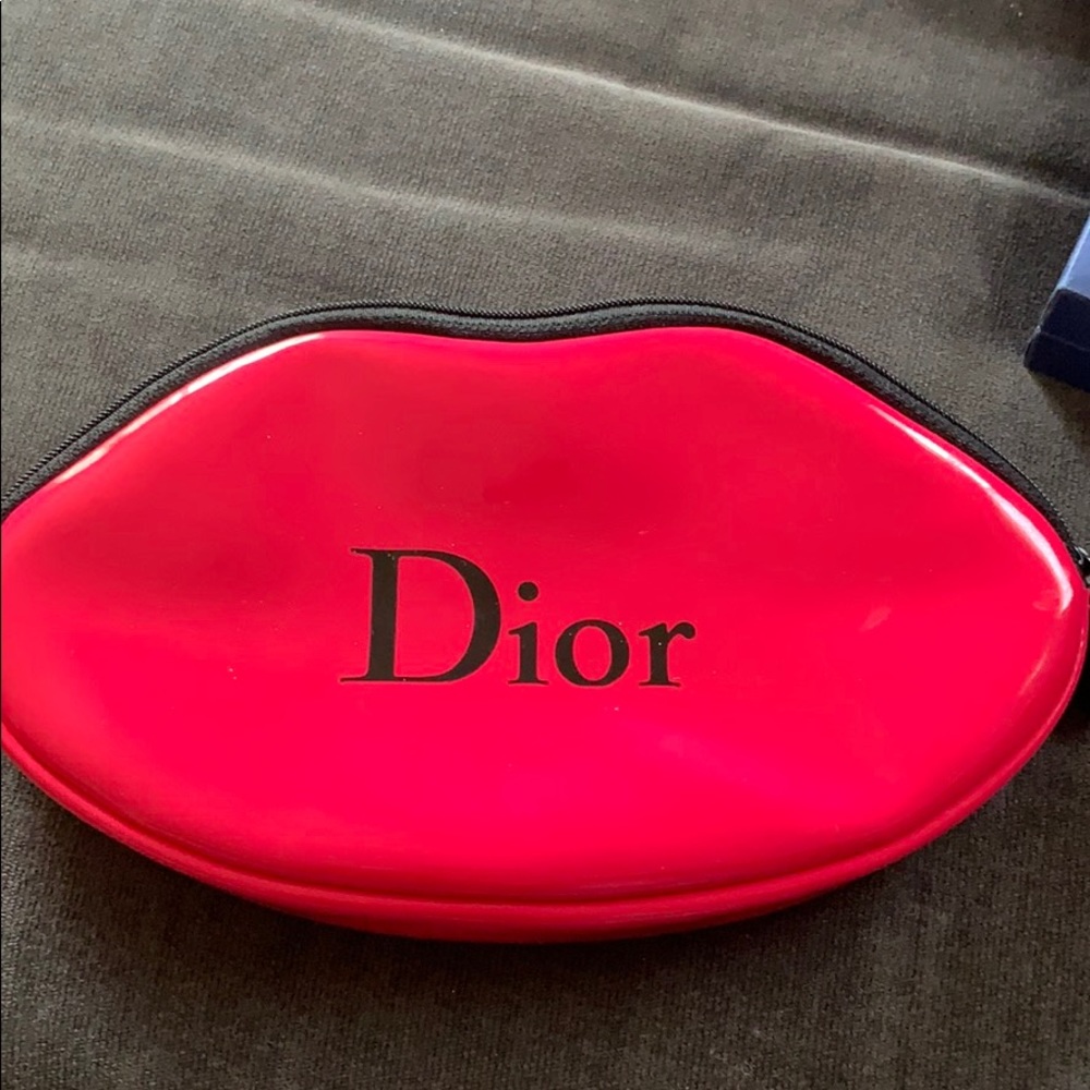 Dior Hot pink lip makeup bag